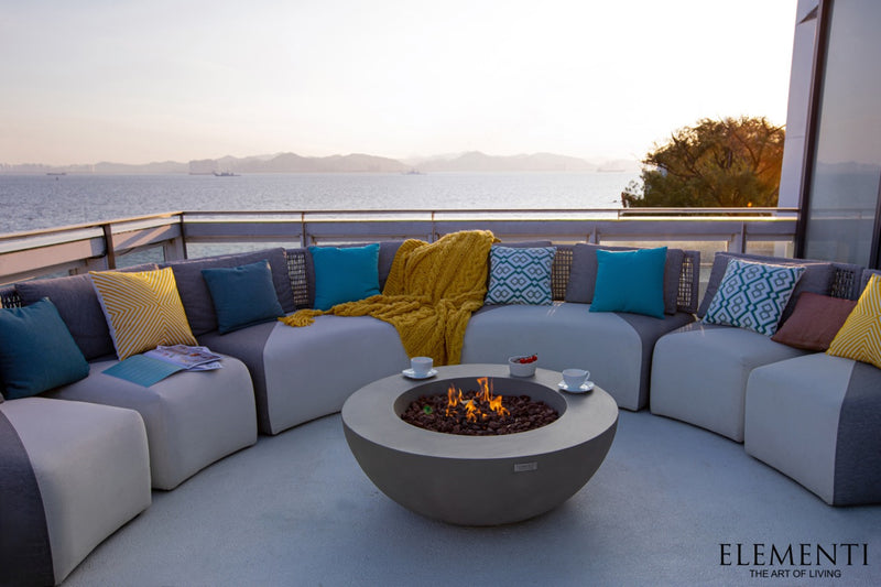 Elementi Lunar Gas Fire Bowl 42" - Multiple Colors Available Fire Bowls Elementi   