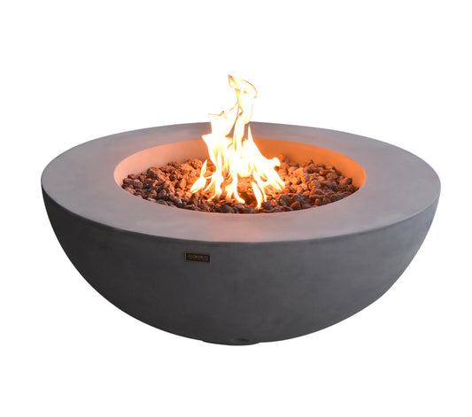 Elementi Lunar Gas Fire Bowl 42" - Multiple Colors Available Fire Bowls Elementi Natural Gas Light Gray 