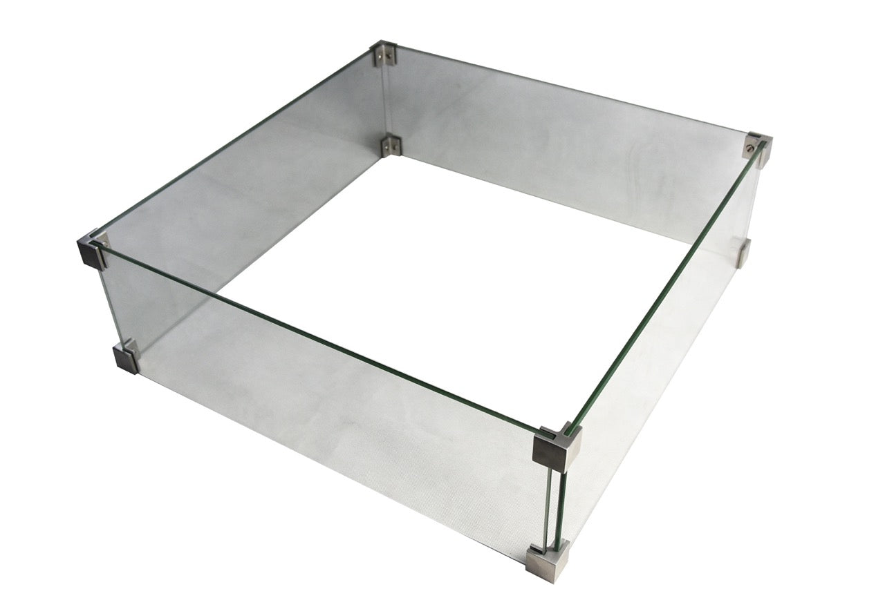 Elementi Glass Wind Guard, Square 22" for Fire Tables Wind Guards Elementi   