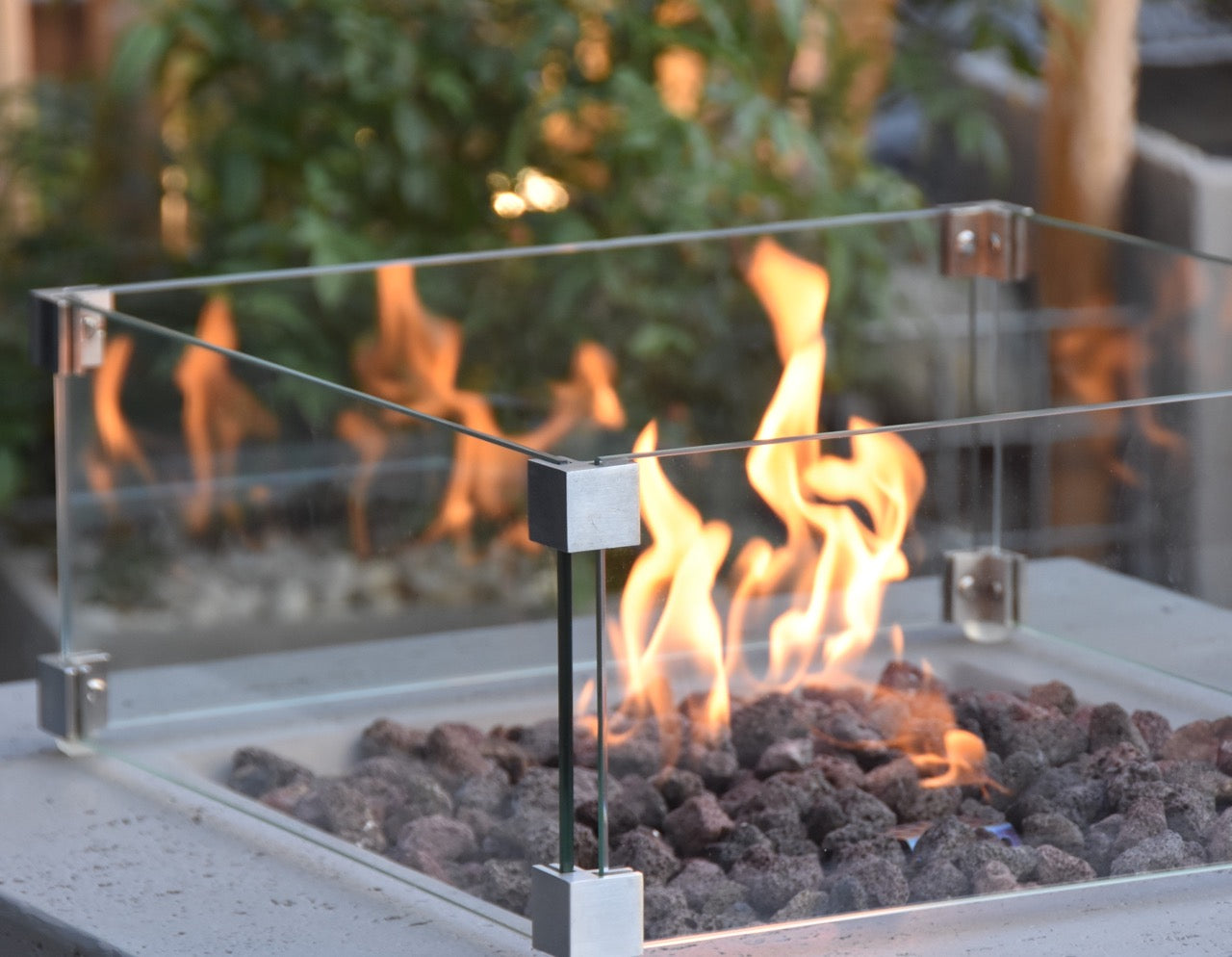 Elementi Glass Wind Guard, Square 22" for Fire Tables Wind Guards Elementi   