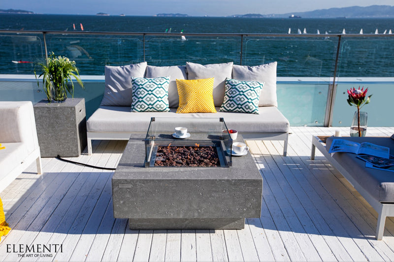 Elementi Manhattan Concrete Gas Fire Table 36" - Multiple Colors Available Fire Pit Table Elementi   
