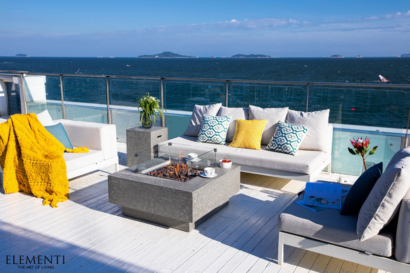 Elementi Manhattan Concrete Gas Fire Table 36" - Multiple Colors Available Fire Pit Table Elementi   