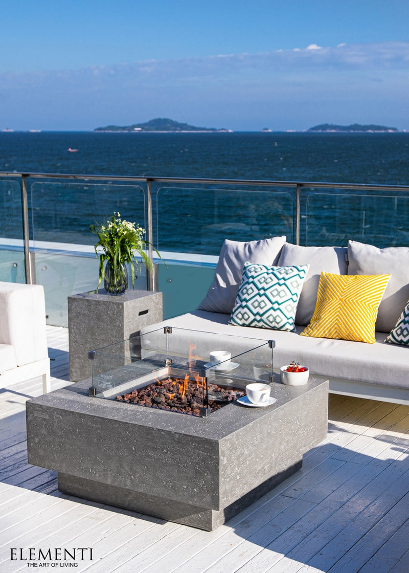 Elementi Manhattan Concrete Gas Fire Table 36" - Multiple Colors Available Fire Pit Table Elementi   
