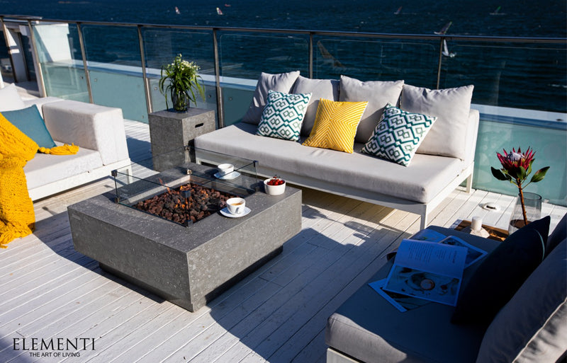 Elementi Manhattan Concrete Gas Fire Table 36" - Multiple Colors Available Fire Pit Table Elementi   