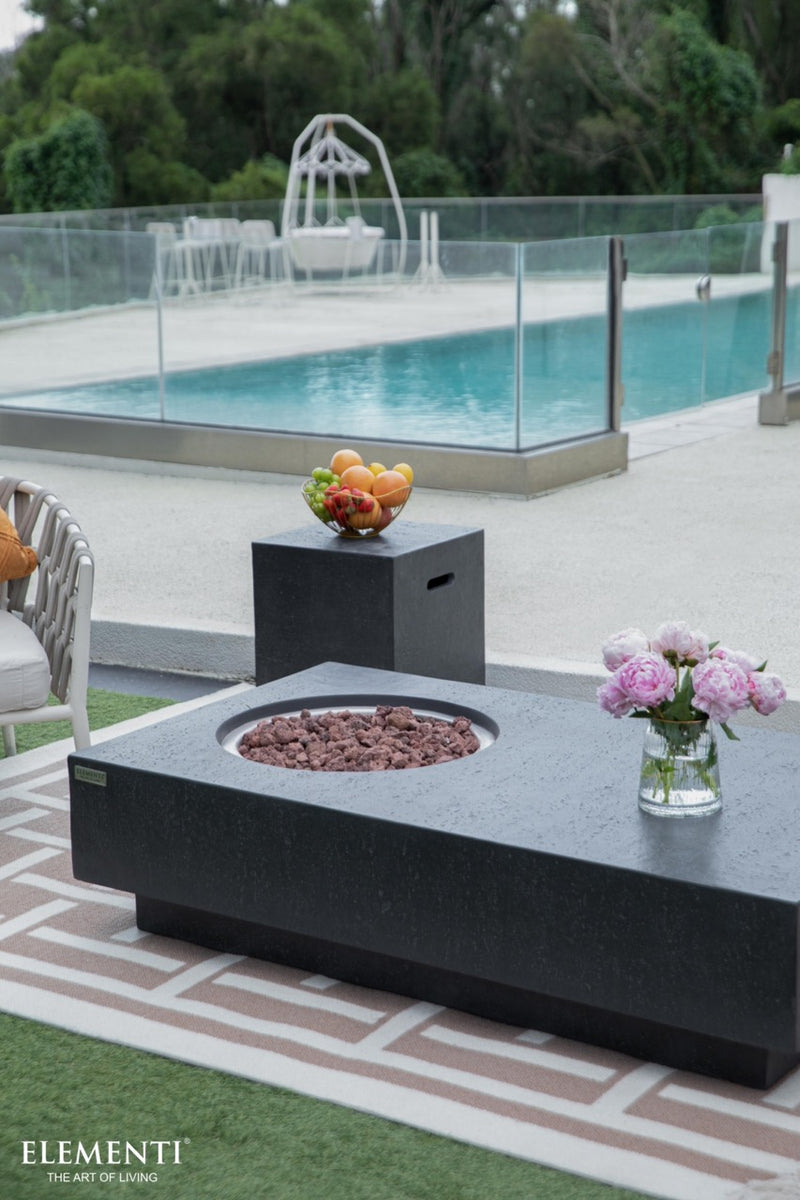 Elementi Metropolis Concrete Gas Fire Table 56" - Multiple Colors Available Fire Pit Table Elementi   