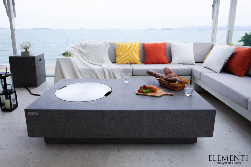 Elementi Metropolis Concrete Gas Fire Table 56" - Multiple Colors Available Fire Pit Table Elementi   