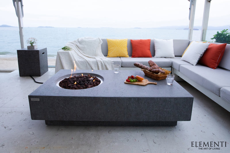 Elementi Metropolis Concrete Gas Fire Table 56" - Multiple Colors Available Fire Pit Table Elementi   