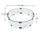 Elementi Glass Wind Guard for Metropolis, Columbia, Boulder, Lafite, Manchester Gas Fire Tables Wind Guards Elementi   