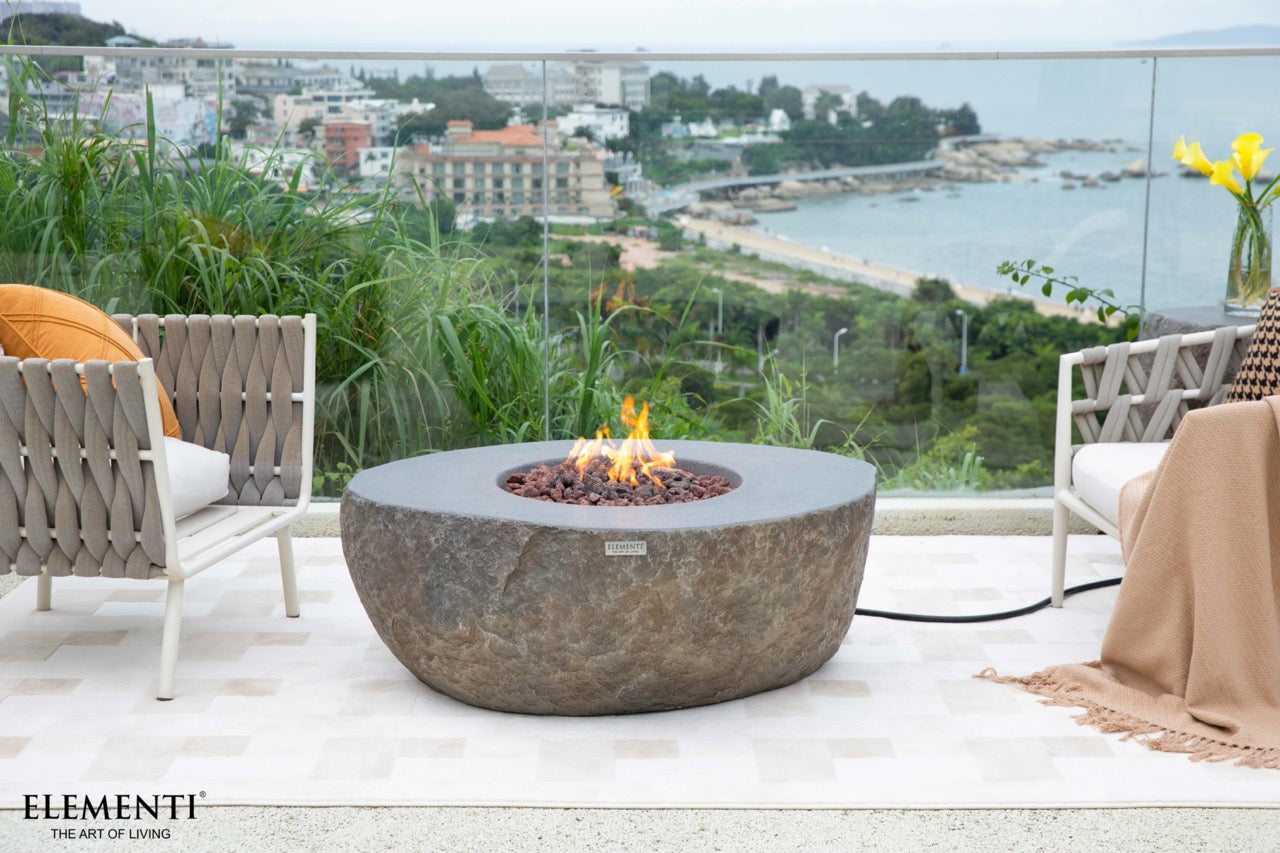 Elementi Columbia Boulder Concrete Gas Fire Table 43" Fire Pit Table Elementi   