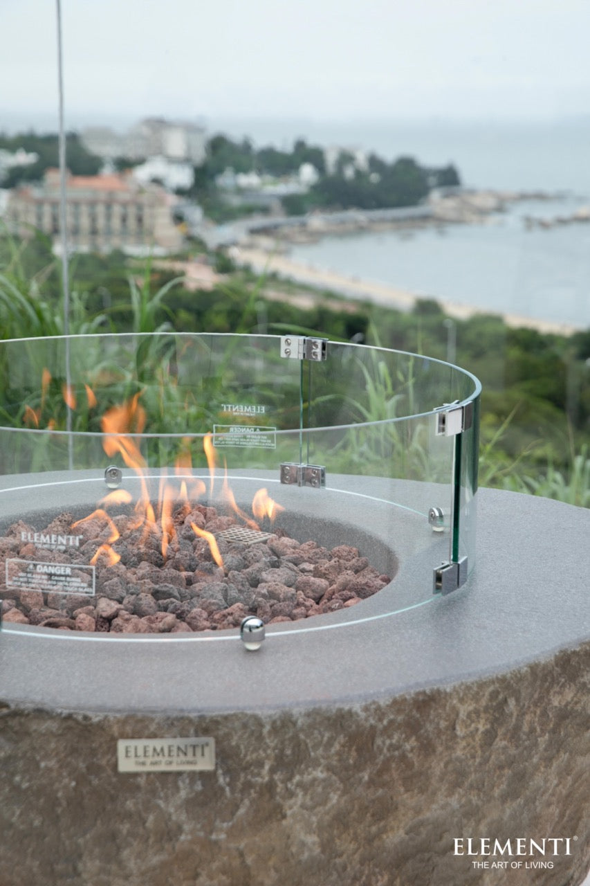 Elementi Columbia Boulder Concrete Gas Fire Table 43" Fire Pit Table Elementi   