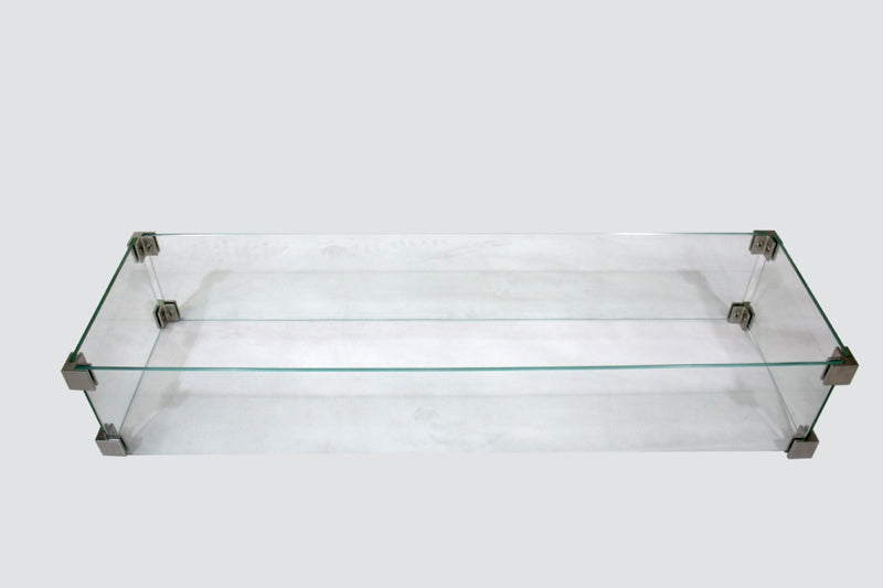 Elementi Glass Wind Guard, 44" x 14" for Gas Fire Tables Wind Guards Elementi   