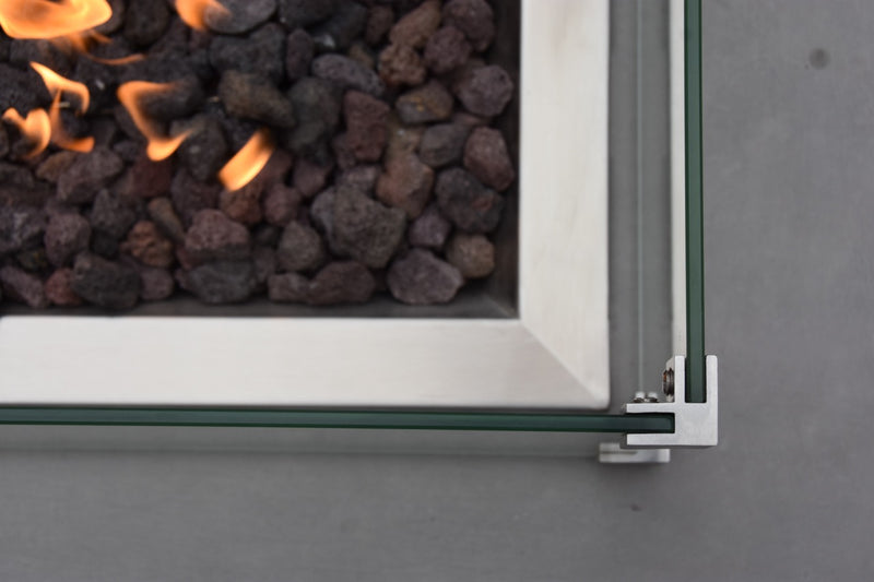 Elementi Glass Wind Guard, 44" x 14" for Gas Fire Tables Wind Guards Elementi   