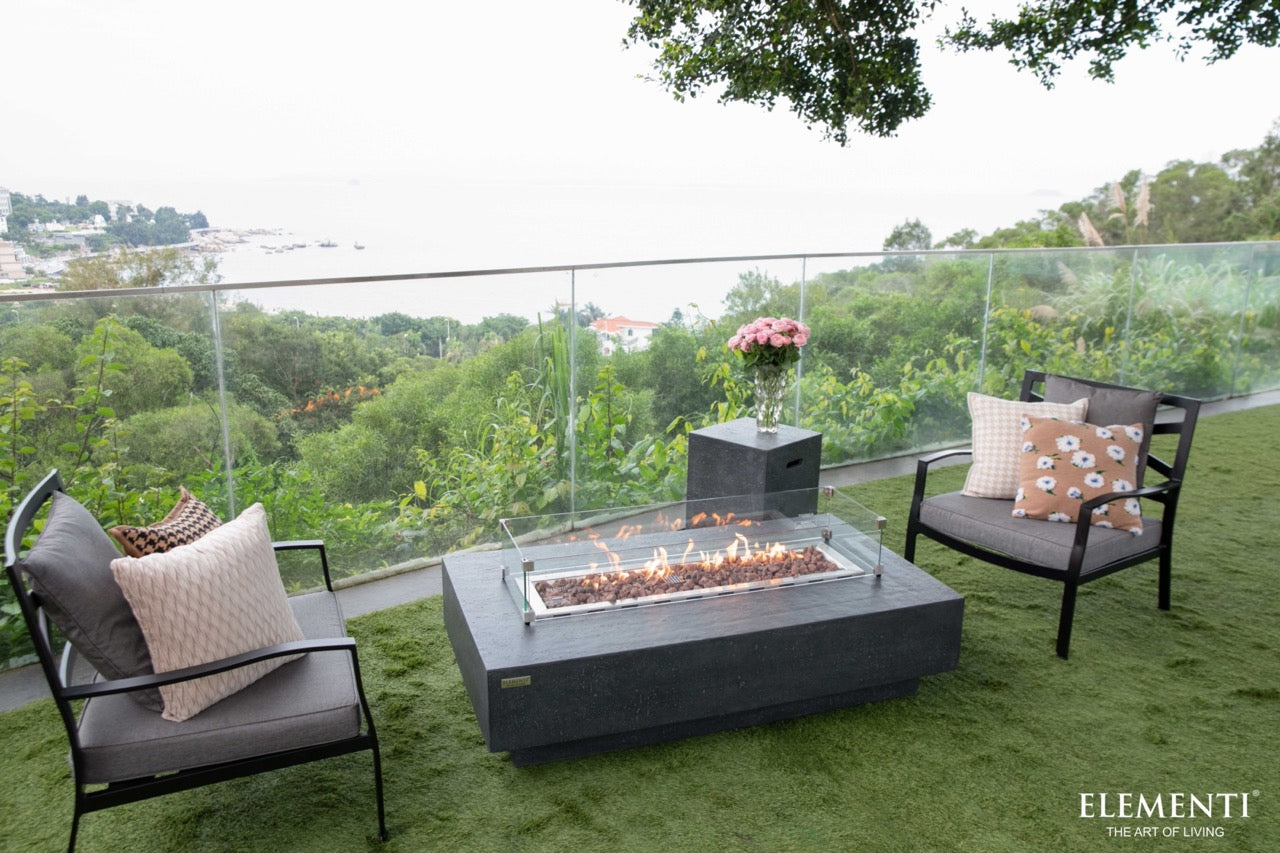 Elementi Hampton Concrete Gas Fire Table 56" - Multiple Colors Available Fire Pit Table Elementi   