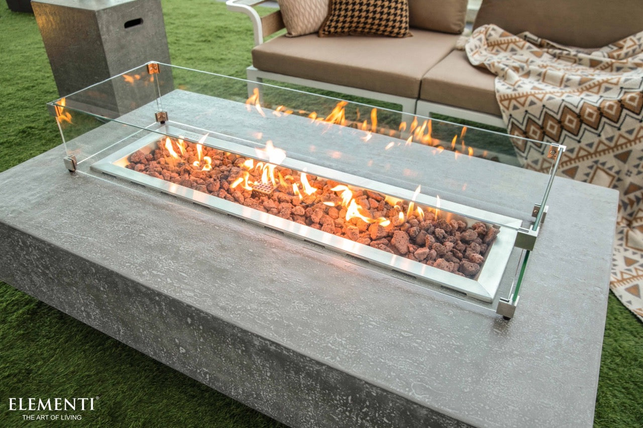 Elementi Hampton Concrete Gas Fire Table 56" - Multiple Colors Available Fire Pit Table Elementi   