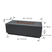 Elementi Andes Concrete Gas Fire Table 66" - Multiple Colors Available Fire Pit Table Elementi   
