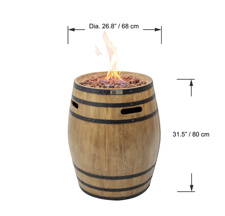 Elementi Napa Barrel Fire Pit 31" Fire Pit Table Elementi   