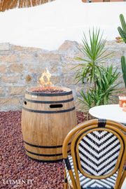 Elementi Napa Barrel Fire Pit 31" Fire Pit Table Elementi   