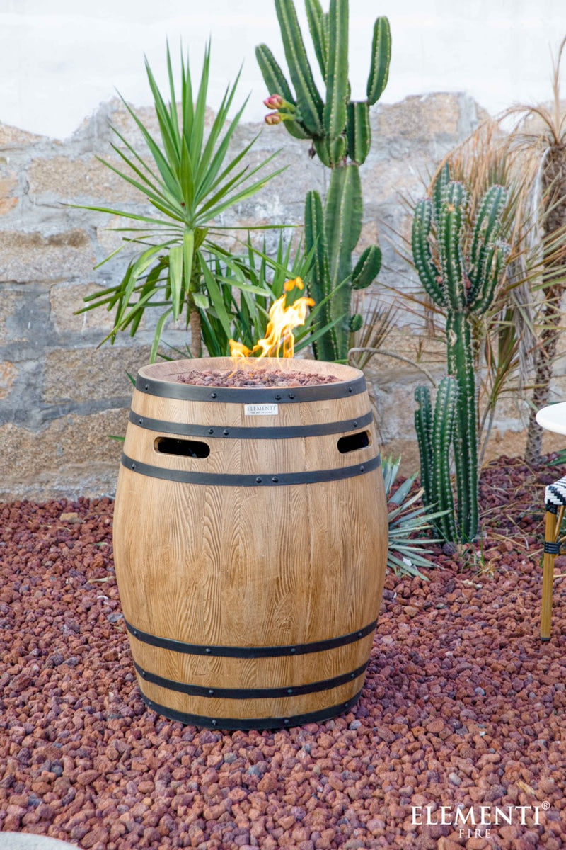 Elementi Napa Barrel Fire Pit 31" Fire Pit Table Elementi   