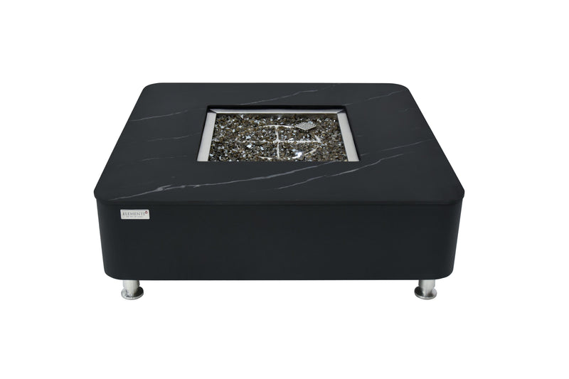 Elementi Plus Copenhagen Marble Porcelain Gas Fire Table 42" Fire Pit Table Elementi   