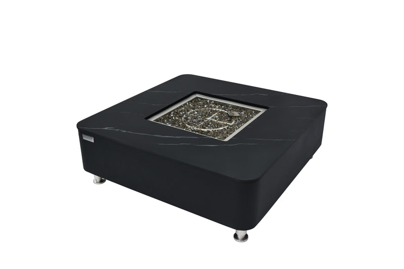 Elementi Plus Copenhagen Marble Porcelain Gas Fire Table 42" Fire Pit Table Elementi   