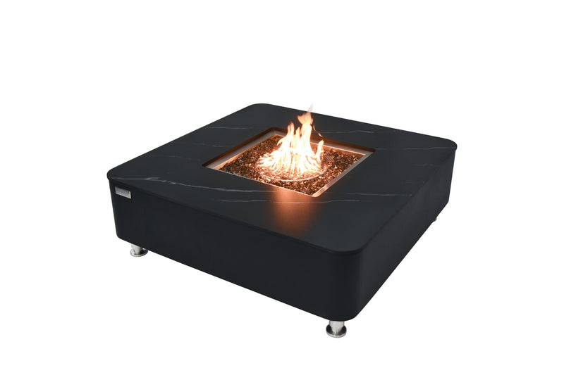 Elementi Plus Copenhagen Marble Porcelain Gas Fire Table 42" Fire Pit Table Elementi   
