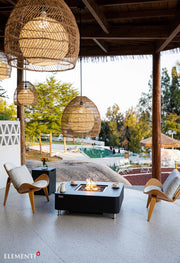 Elementi Plus Copenhagen Marble Porcelain Gas Fire Table 42" Fire Pit Table Elementi   