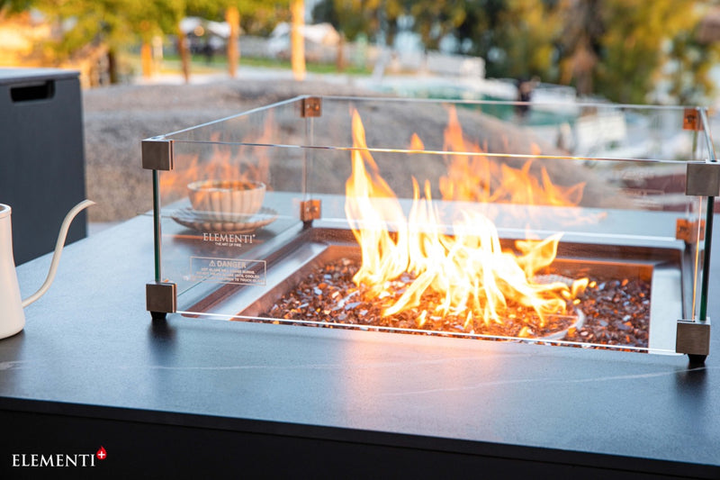 Elementi Plus Copenhagen Marble Porcelain Gas Fire Table 42" Fire Pit Table Elementi   