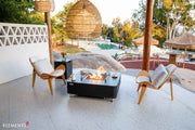 Elementi Plus Copenhagen Marble Porcelain Gas Fire Table 42" Fire Pit Table Elementi   