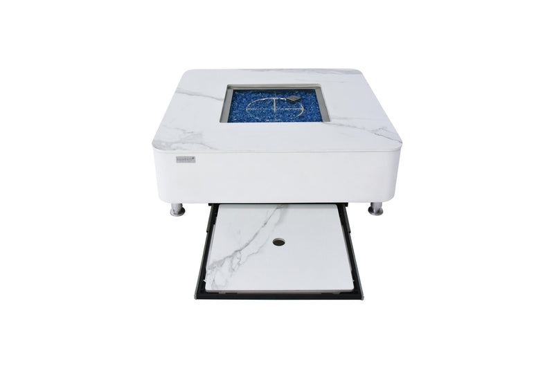 Elementi Plus Annecy Marble Porcelain Gas Fire Table 42" Fire Pit Table Elementi   