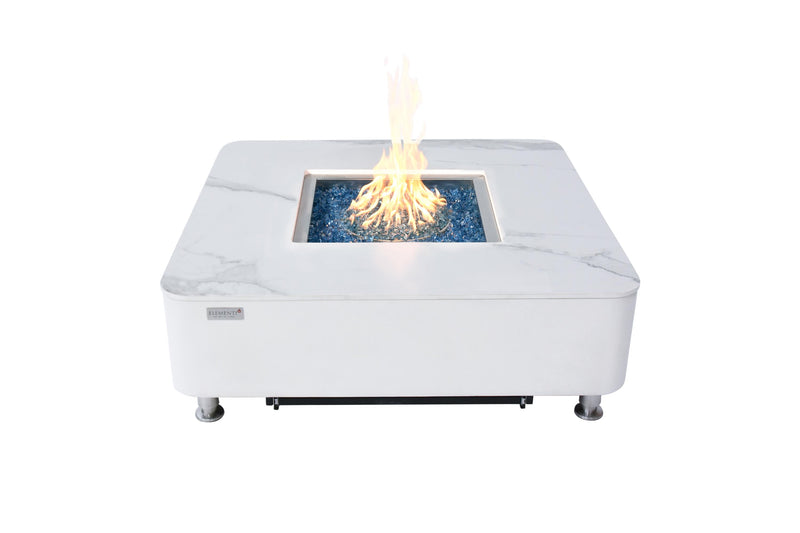 Elementi Plus Annecy Marble Porcelain Gas Fire Table 42" Fire Pit Table Elementi   