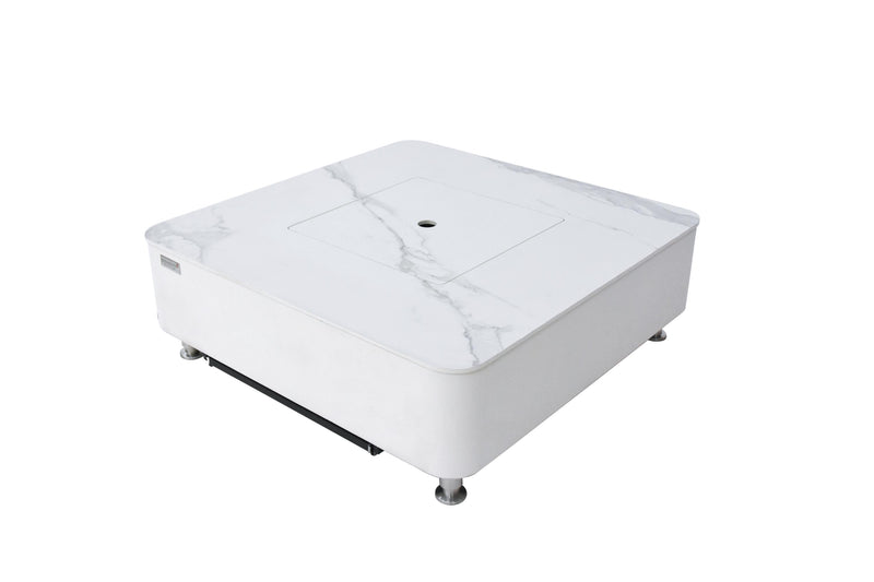Elementi Plus Annecy Marble Porcelain Gas Fire Table 42" Fire Pit Table Elementi   