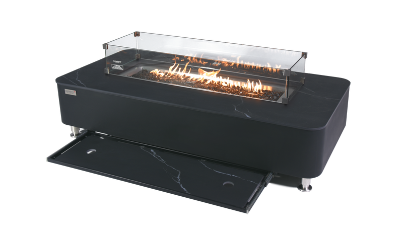 Elementi Plus Valencia Marble Porcelain Gas Fire Table 62" Fire Pit Table Elementi   