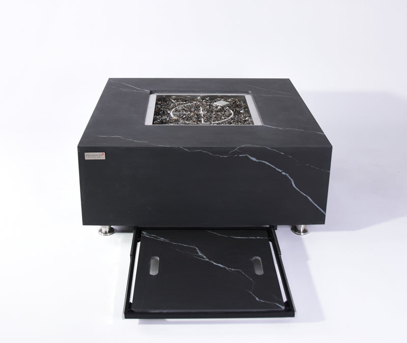 Elementi Plus Sofia Marble Porcelain Gas Fire Table 39" Fire Pit Table Elementi   