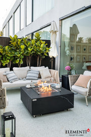 Elementi Plus Sofia Marble Porcelain Gas Fire Table 39" Fire Pit Table Elementi   