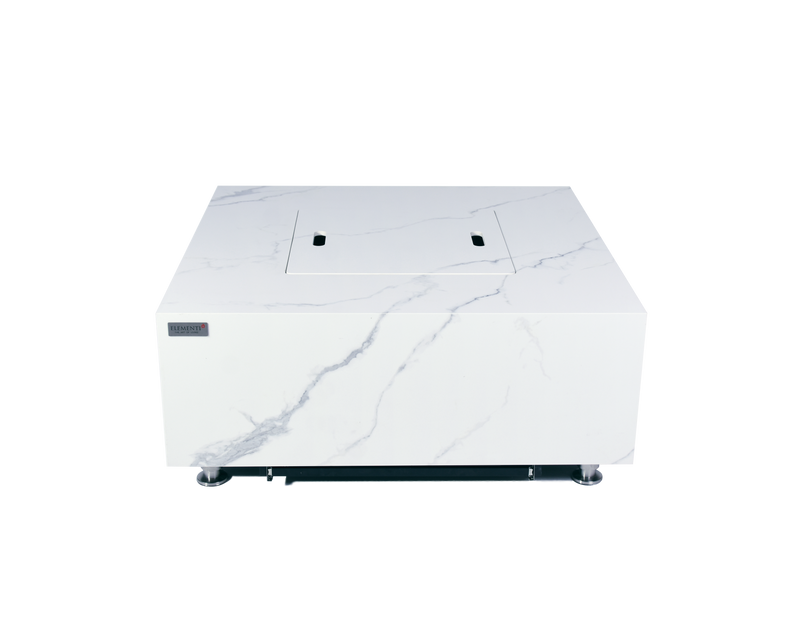 Elementi Plus Bianco Marble Porcelain Gas Fire Table 40" Fire Pit Table Elementi   