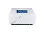 Elementi Plus Bianco Marble Porcelain Gas Fire Table 40" Fire Pit Table Elementi   