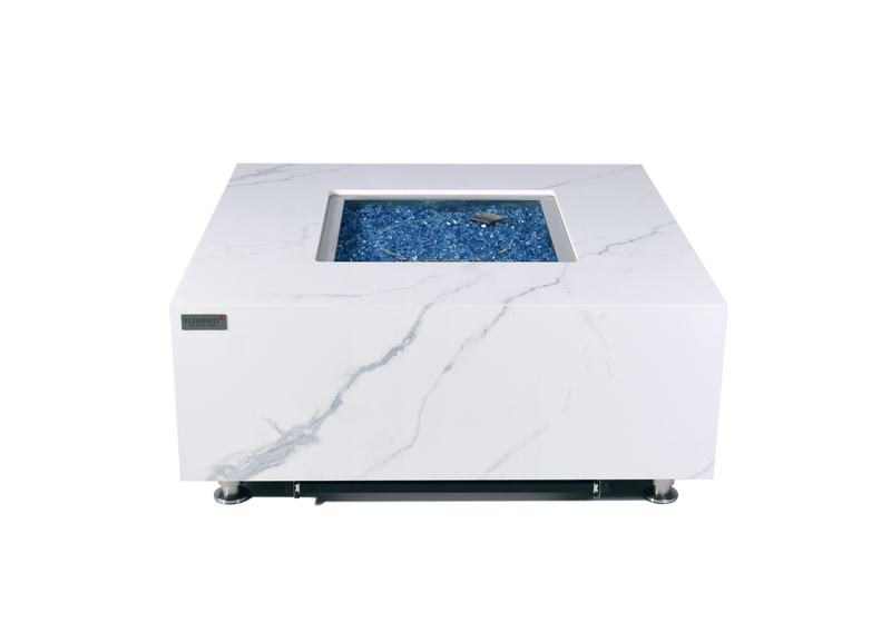 Elementi Plus Bianco Marble Porcelain Gas Fire Table 40" Fire Pit Table Elementi   