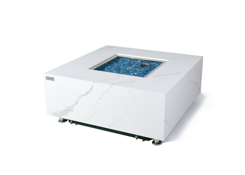 Elementi Plus Bianco Marble Porcelain Gas Fire Table 40" Fire Pit Table Elementi   