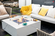 Elementi Plus Bianco Marble Porcelain Gas Fire Table 40" Fire Pit Table Elementi   