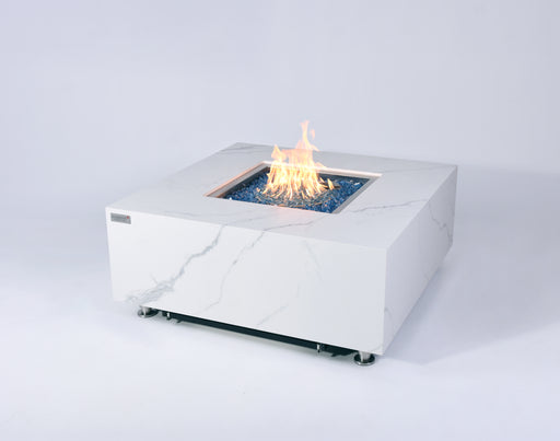 Elementi Plus Bianco Marble Porcelain Gas Fire Table 40" Fire Pit Table Elementi Natural Gas  