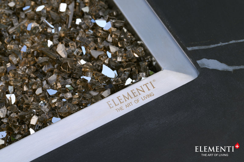 Elementi Plus Varna Marble Porcelain Gas Fire Table 60" Fire Pit Table Elementi   