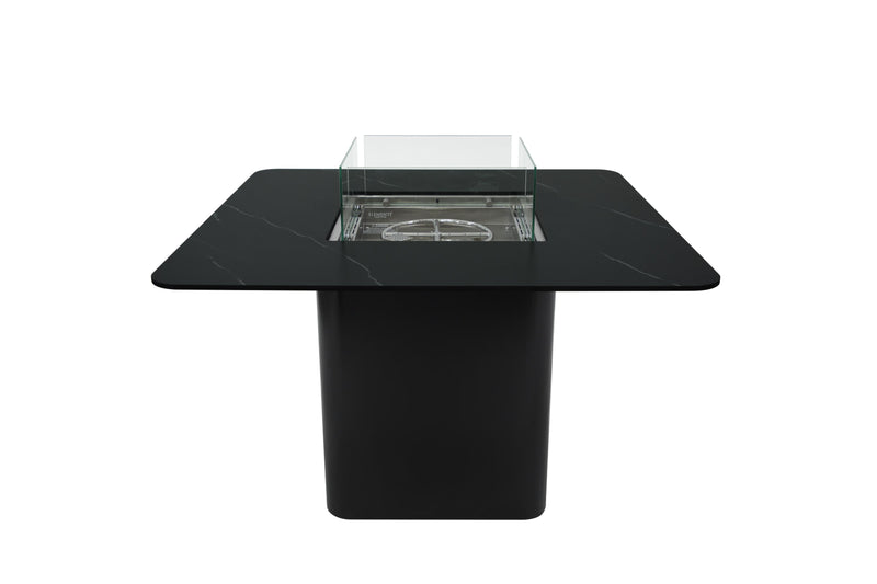Elementi Plus Brugge Marble Porcelain Gas Dining Height Fire Table 46" Fire Pit Table Elementi   