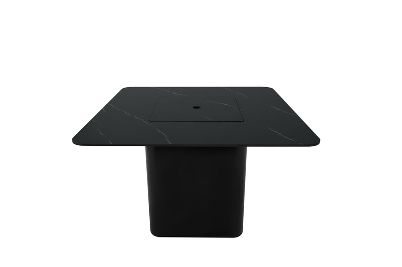 Elementi Plus Brugge Marble Porcelain Gas Dining Height Fire Table 46" Fire Pit Table Elementi   