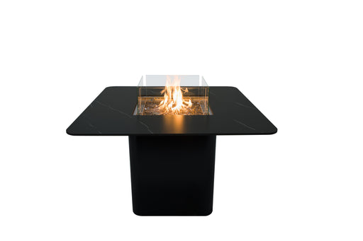 Elementi Plus Brugge Marble Porcelain Gas Dining Height Fire Table 46" Fire Pit Table Elementi Propane  