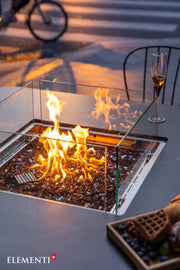 Elementi Plus Brugge Marble Porcelain Gas Dining Height Fire Table 46" Fire Pit Table Elementi   