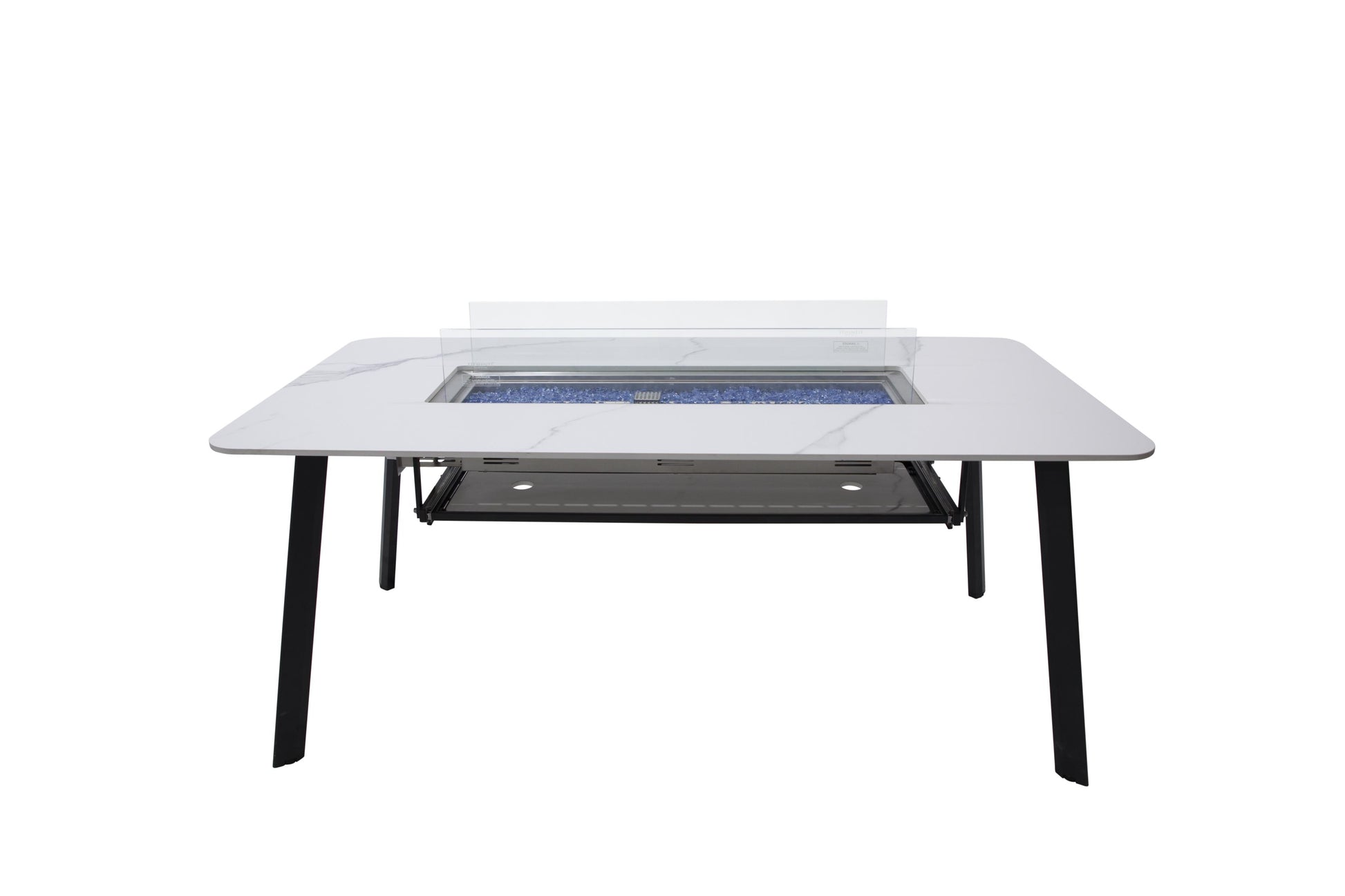 Elementi Plus Oslo Marble Porcelain Gas Fire Table 70" Fire Pit Table Elementi   