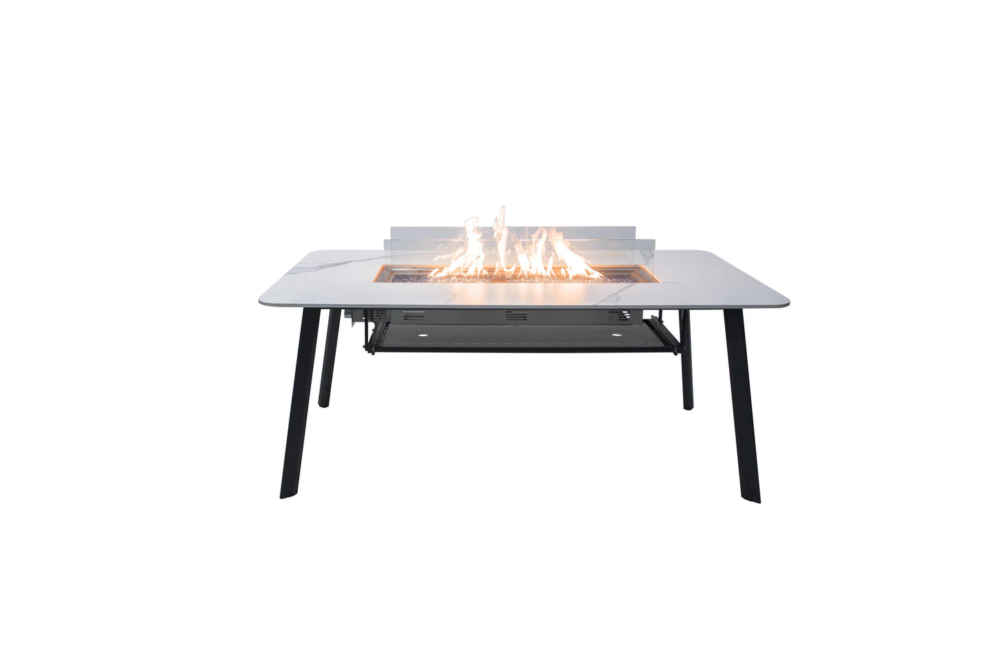 Elementi Plus Oslo Marble Porcelain Gas Fire Table 70" Fire Pit Table Elementi   