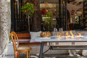 Elementi Plus Oslo Marble Porcelain Gas Fire Table 70" Fire Pit Table Elementi   
