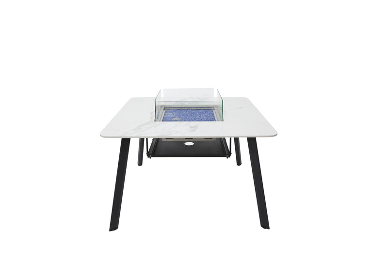 Elementi Plus Helsinki Marble Porcelain Gas Fire Table 47" Fire Pit Table Elementi   
