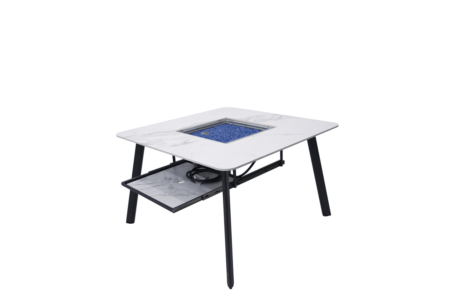 Elementi Plus Helsinki Marble Porcelain Gas Fire Table 47" Fire Pit Table Elementi   